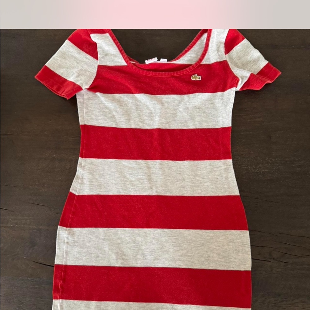 Red and White Striped Kids Dress